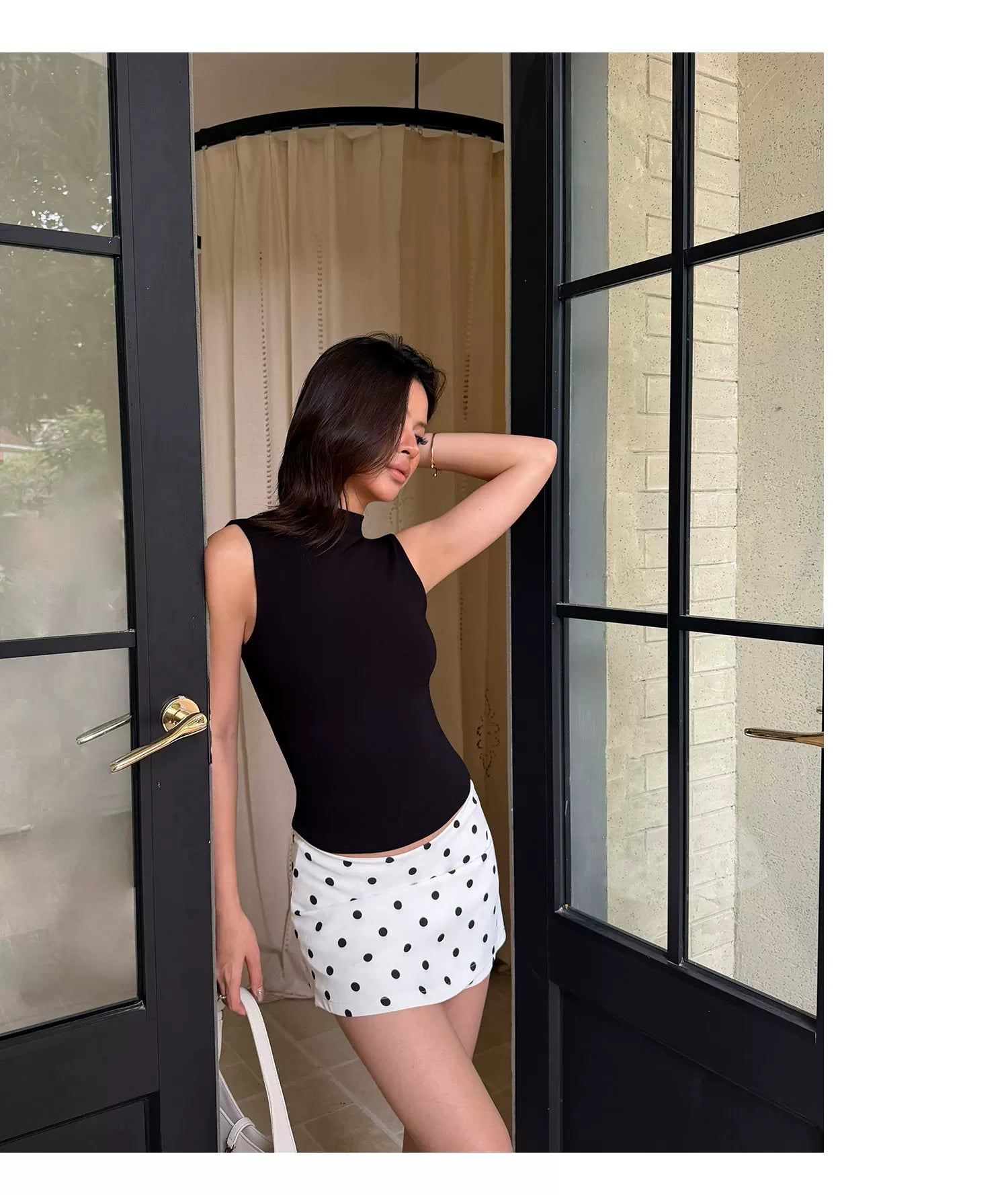 Audwyn Polka Dot Skinny Versatile Skirt