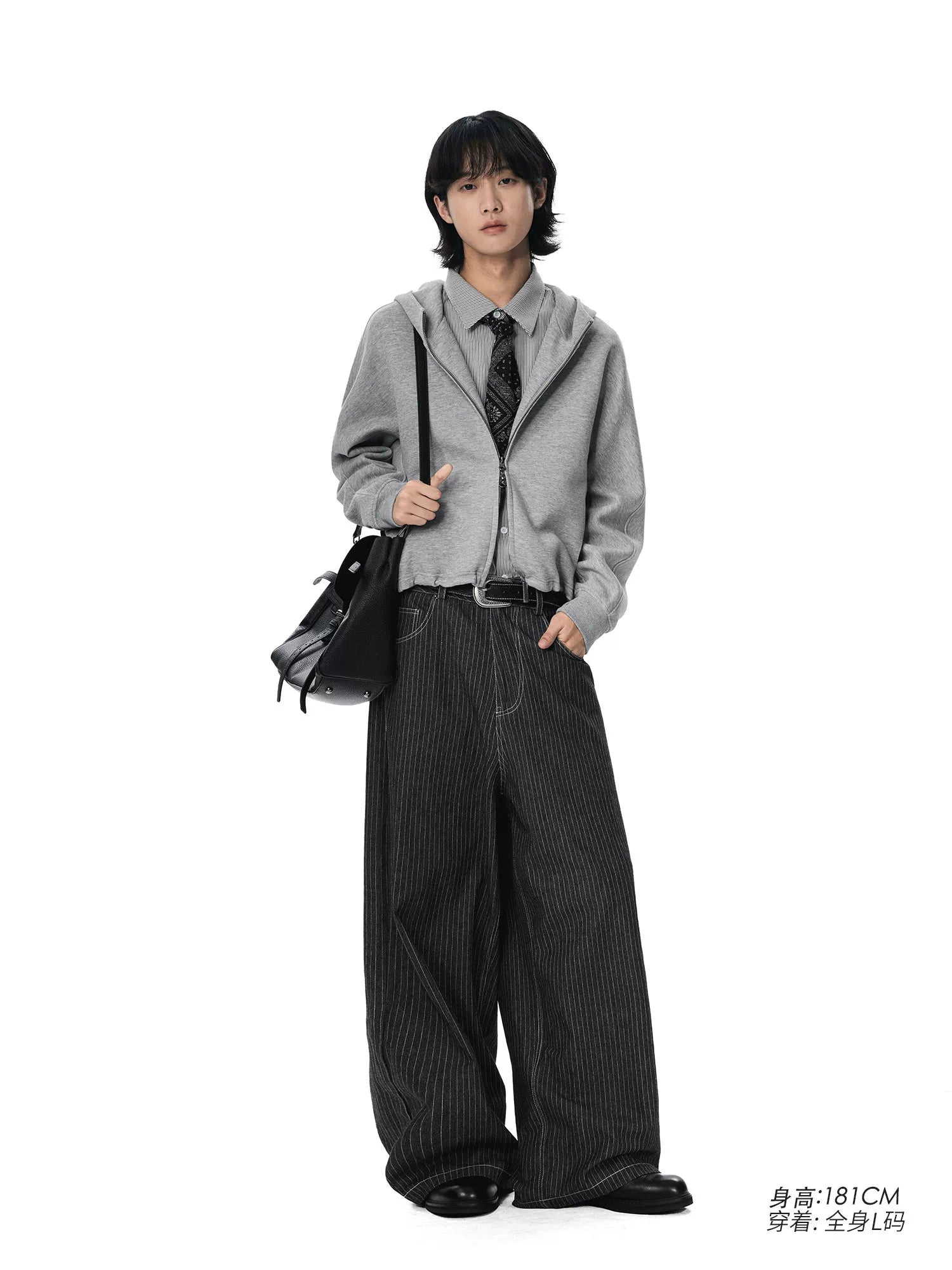 Sameuoo Straight Loose Striped Jeans