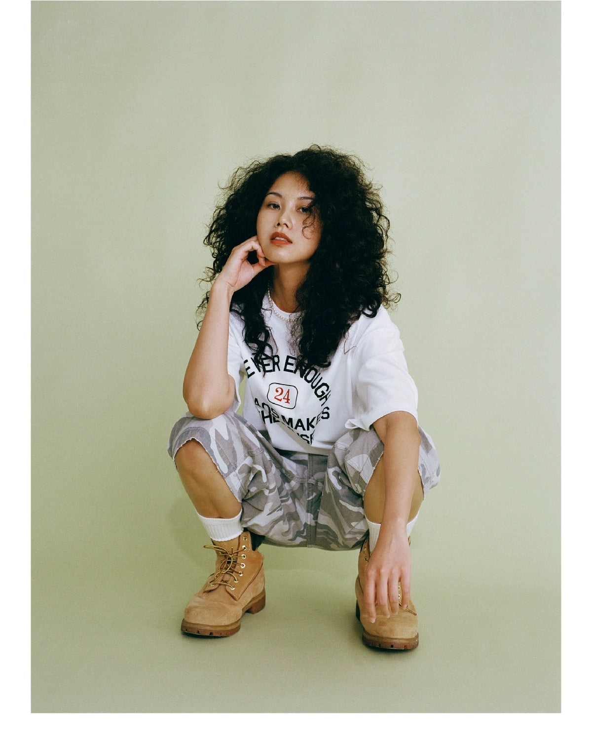SUPERTOFU Worn Old Camouflage Twill Cropped Pants