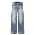 11KN Retro Loose Ripped Straight Mopping Jeans