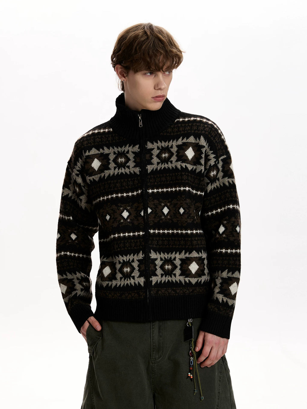 A PUEE Retro Lazy Loose Warm Knitted Cardigan