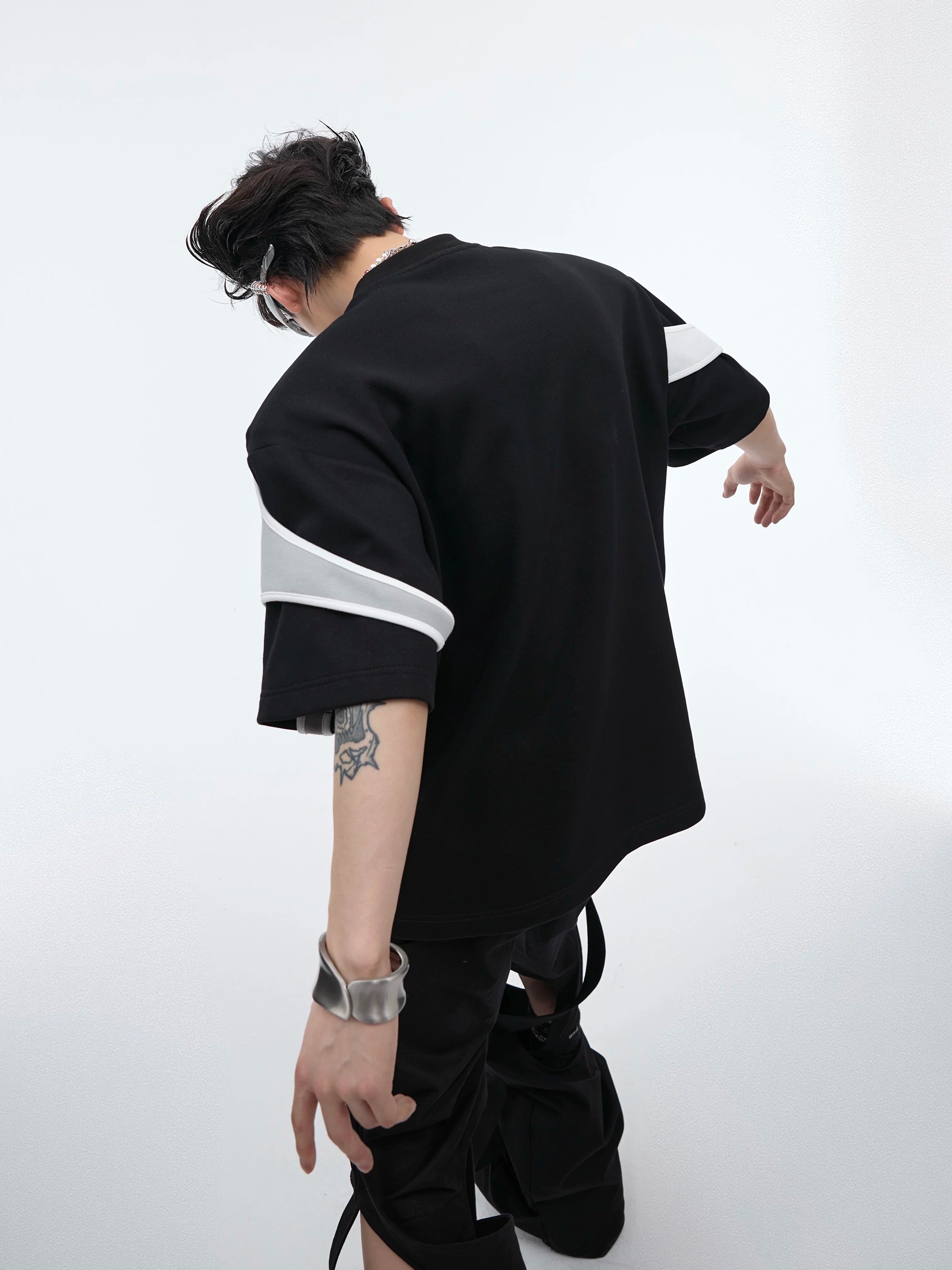 ArguECulturE Double-layer Splicing Strap Contrasting Loose Tee