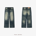 NO LOGO Loose Straight Progressive Blue Retro Jeans