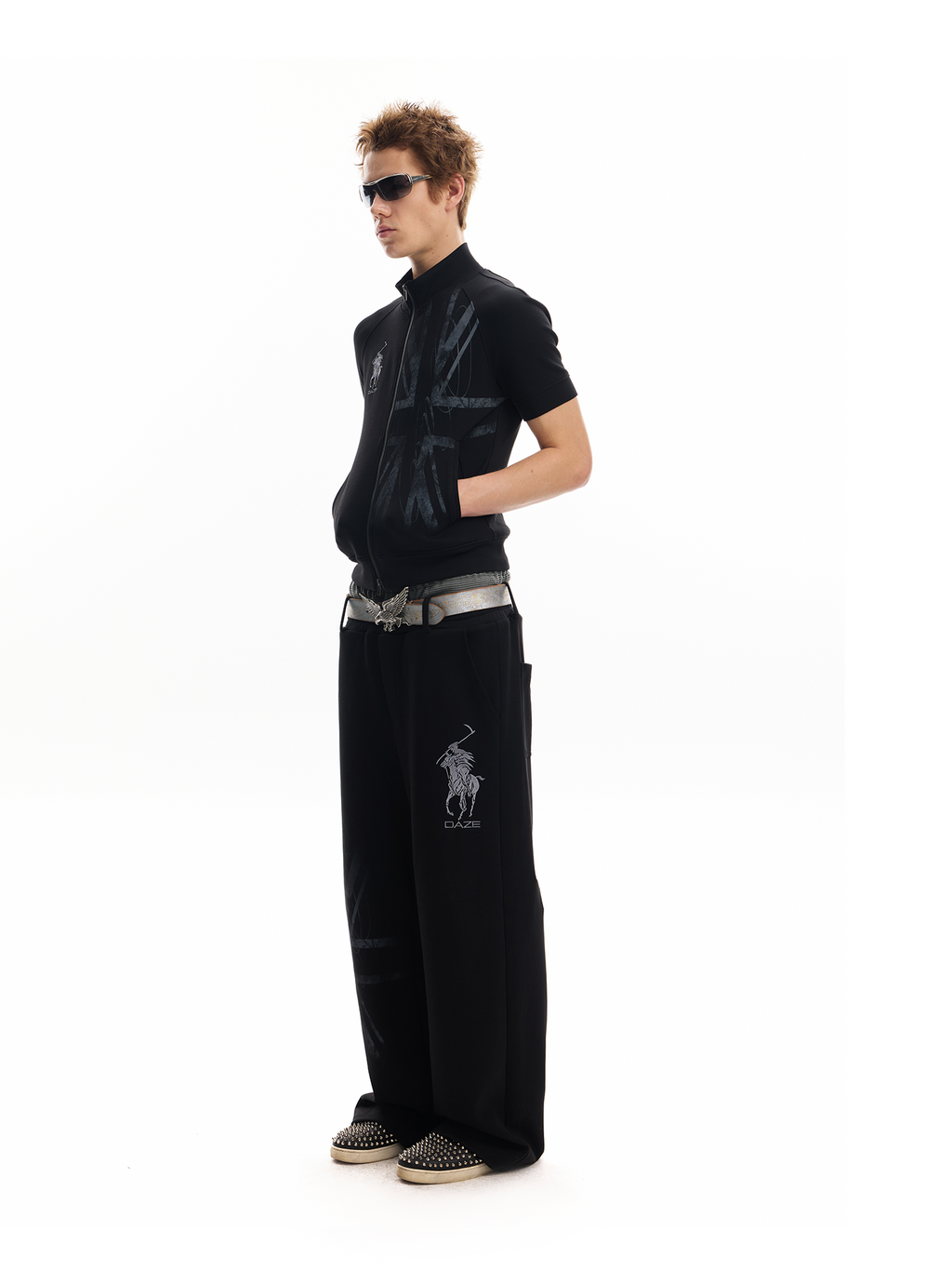 No E Mosen Embroidered Wide-leg Sweatpants