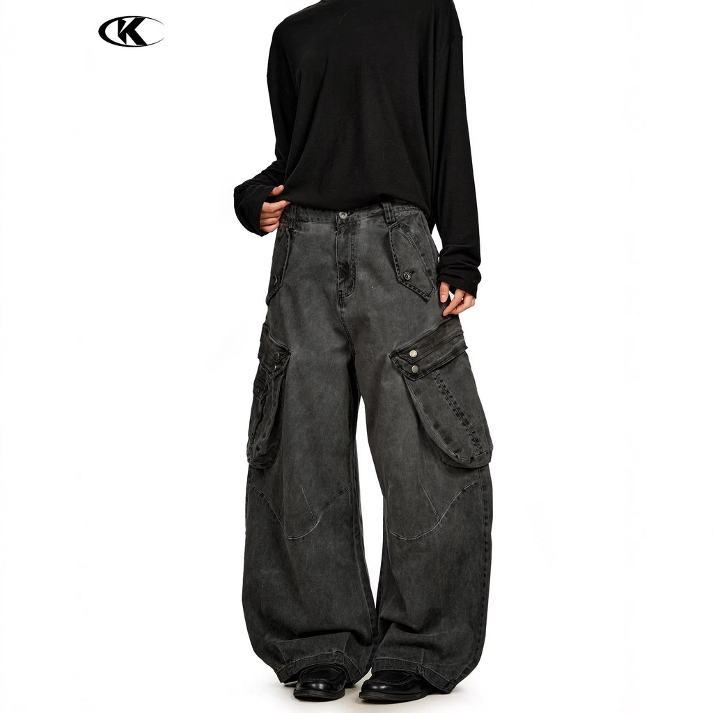 11KN Retro Loose Casual Wide-leg Scimitar Trousers