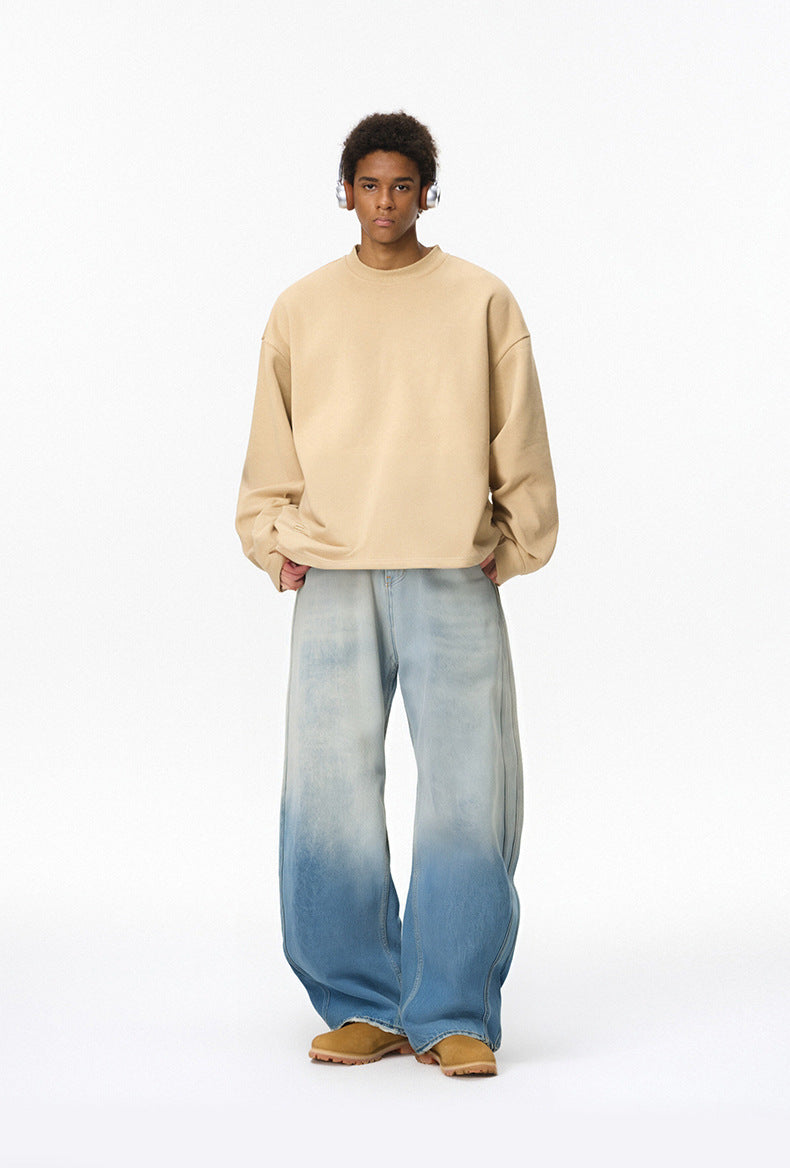 Inflation Gradual Change Worn Wide Leg Jeans