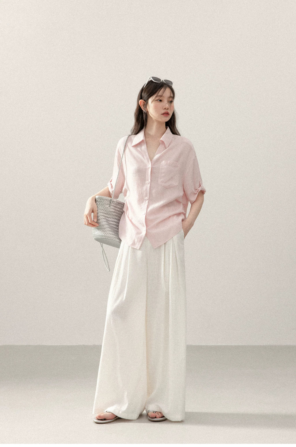 Cantonstory High Waist Straight Suit Casual Pants