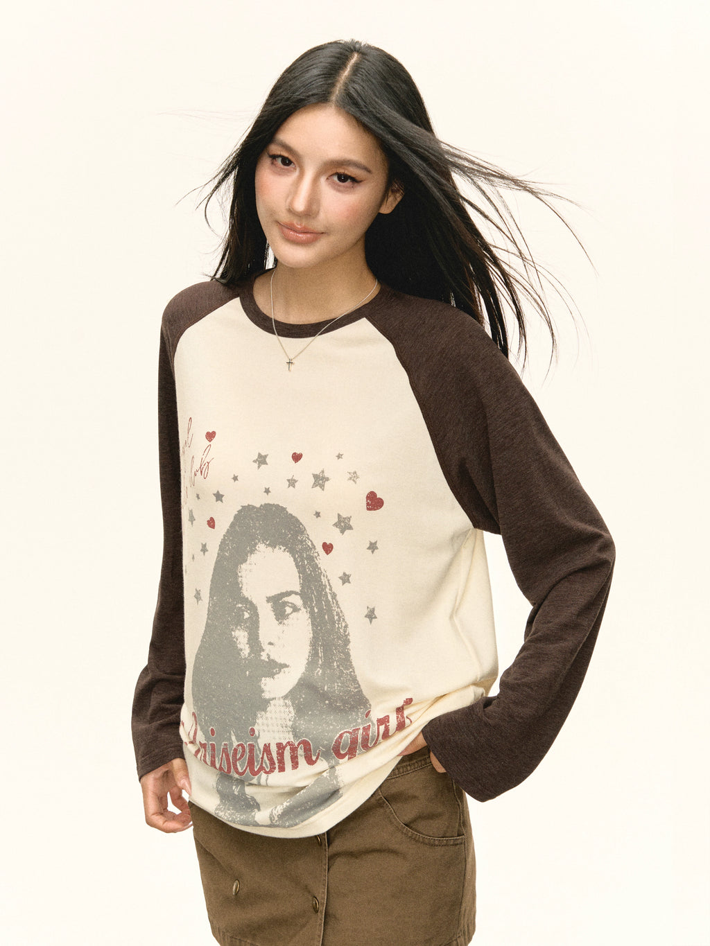 Ariseism Vintage Versatile Shoulder Sleeve Long Sleeve