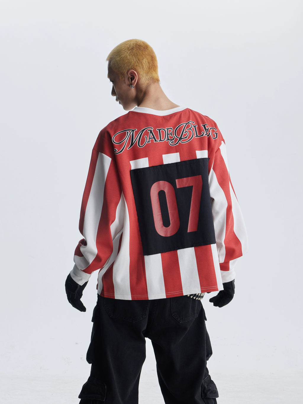 NOMANIAI Sports Wind Splicing Contrasting Color Crew Neck Sweater