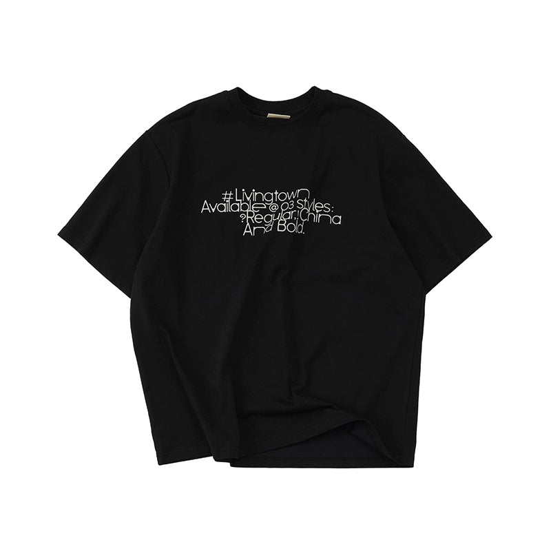 LIVINGTOWN Cool Star Font Slogan Printed Tee