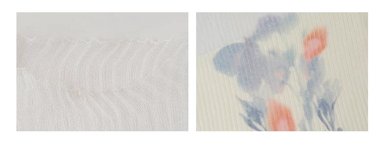 VOOE Irregular Splicing Printing Knitted Tee