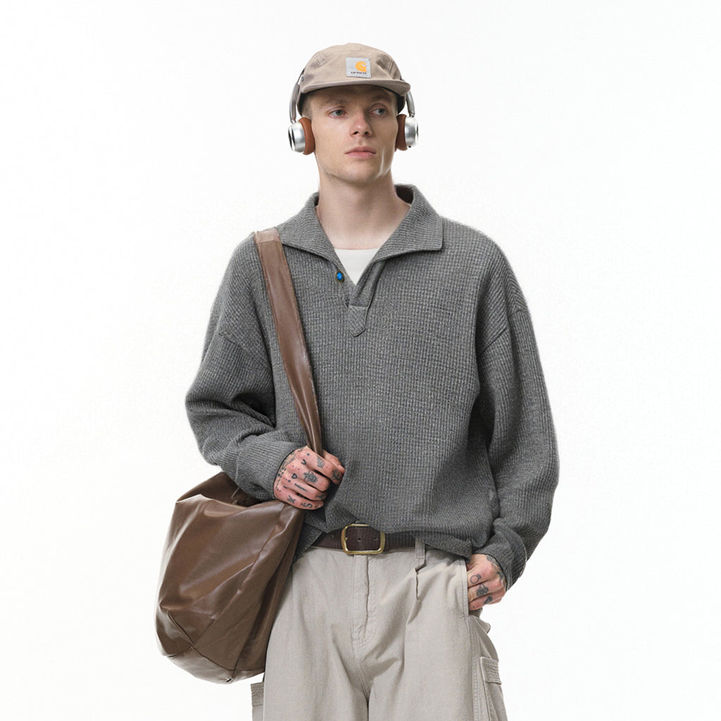 Inflation Loose Casual Lapel Long Sleeve