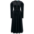 IMONE Vintage Velvet V-Neck Waist Long Sleeve Dress