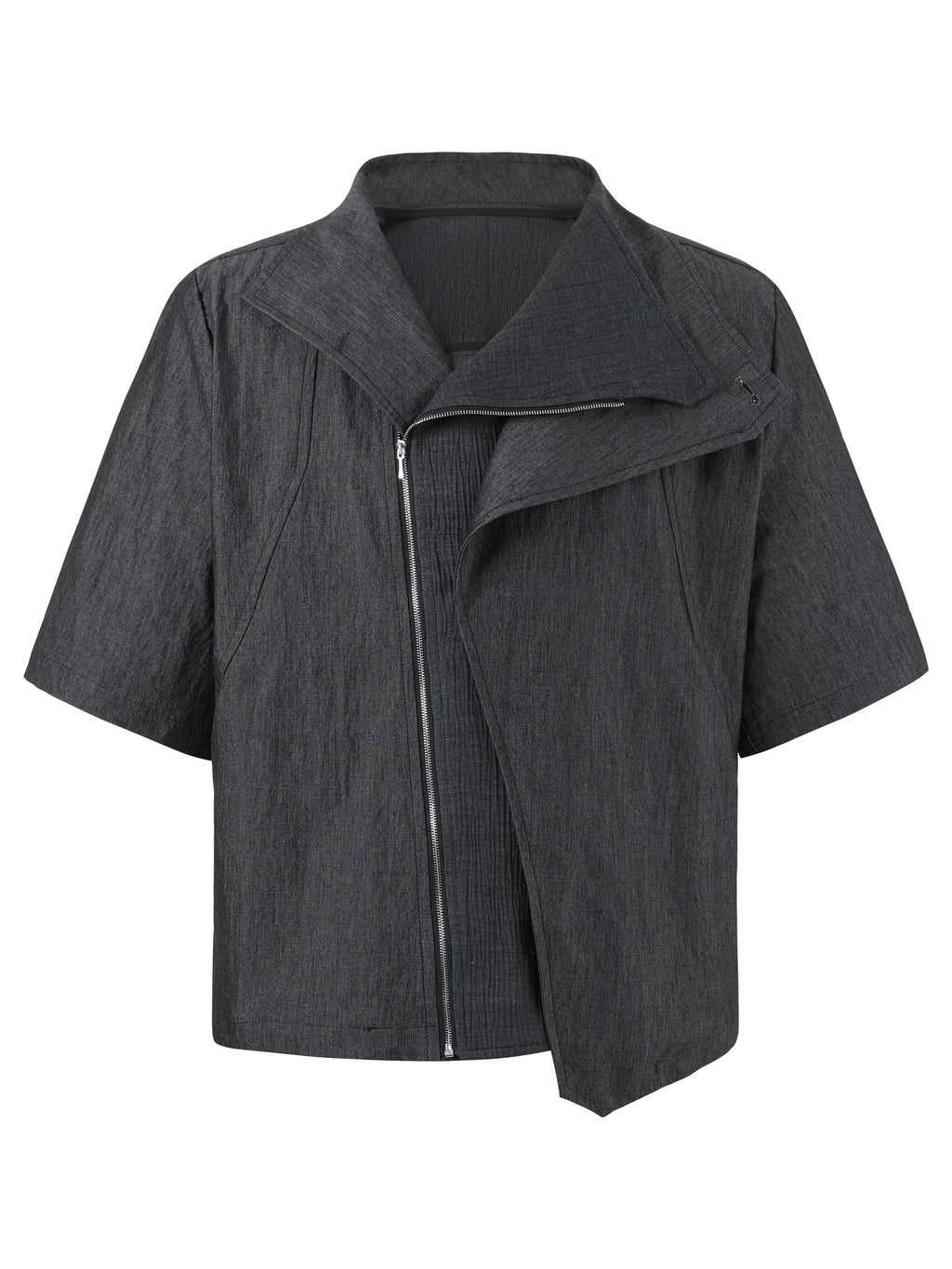 TAICHIISM Vintage Diagonal Placket Spliced Short-sleeved Shirt