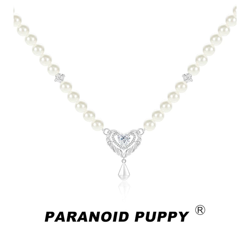 PP Tassel Love Pearl Collarbone Chain