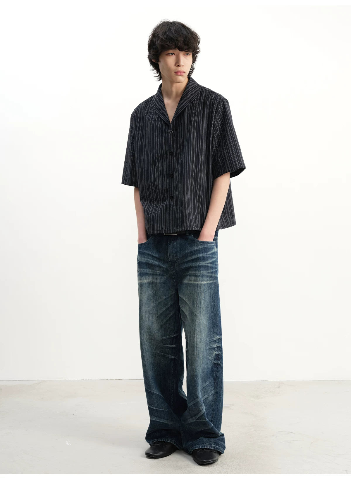 JCAESAR Striped Breathable Short-sleeved Shirt