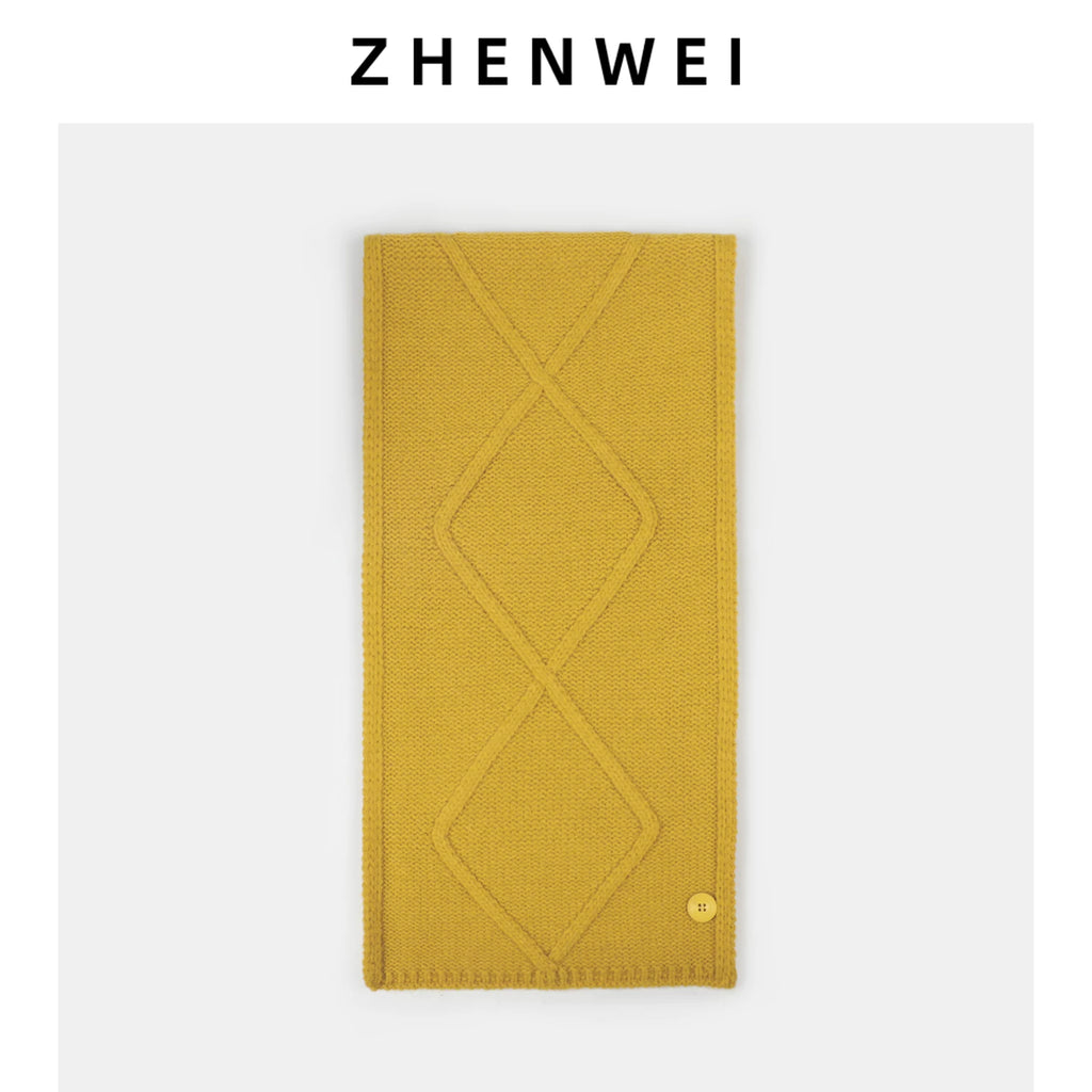 ZHENWEI Knitted Twist Cross Button Neck Protector Scarf Shawl