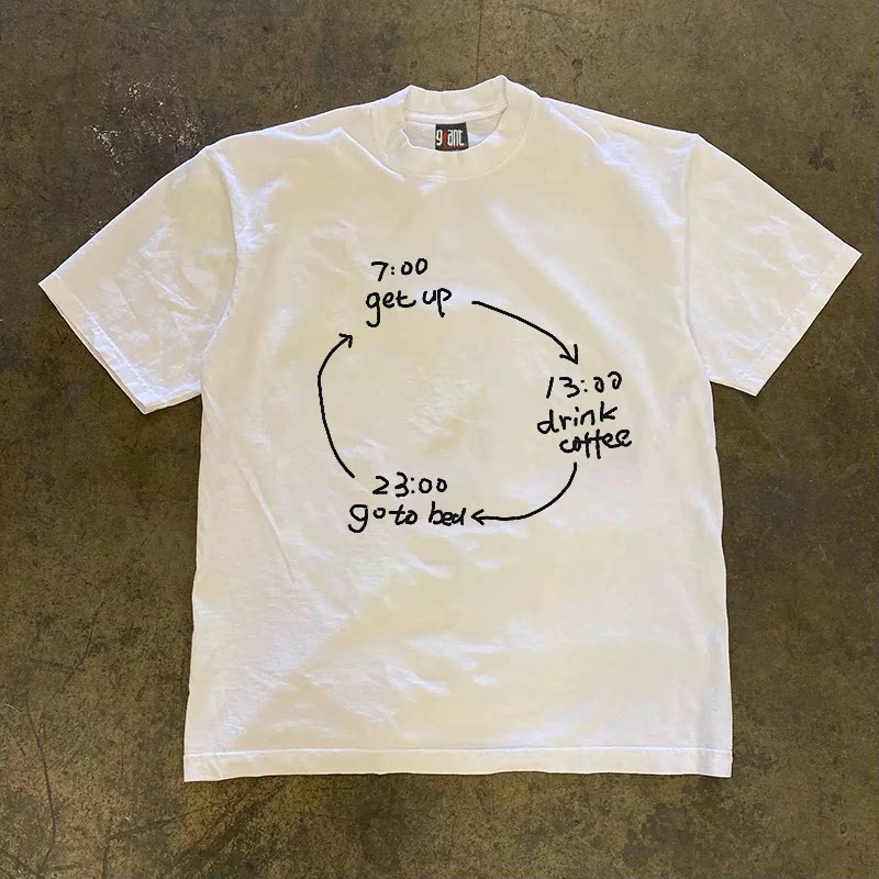 UPUPXIA Simple Hand-painted Loose Tee