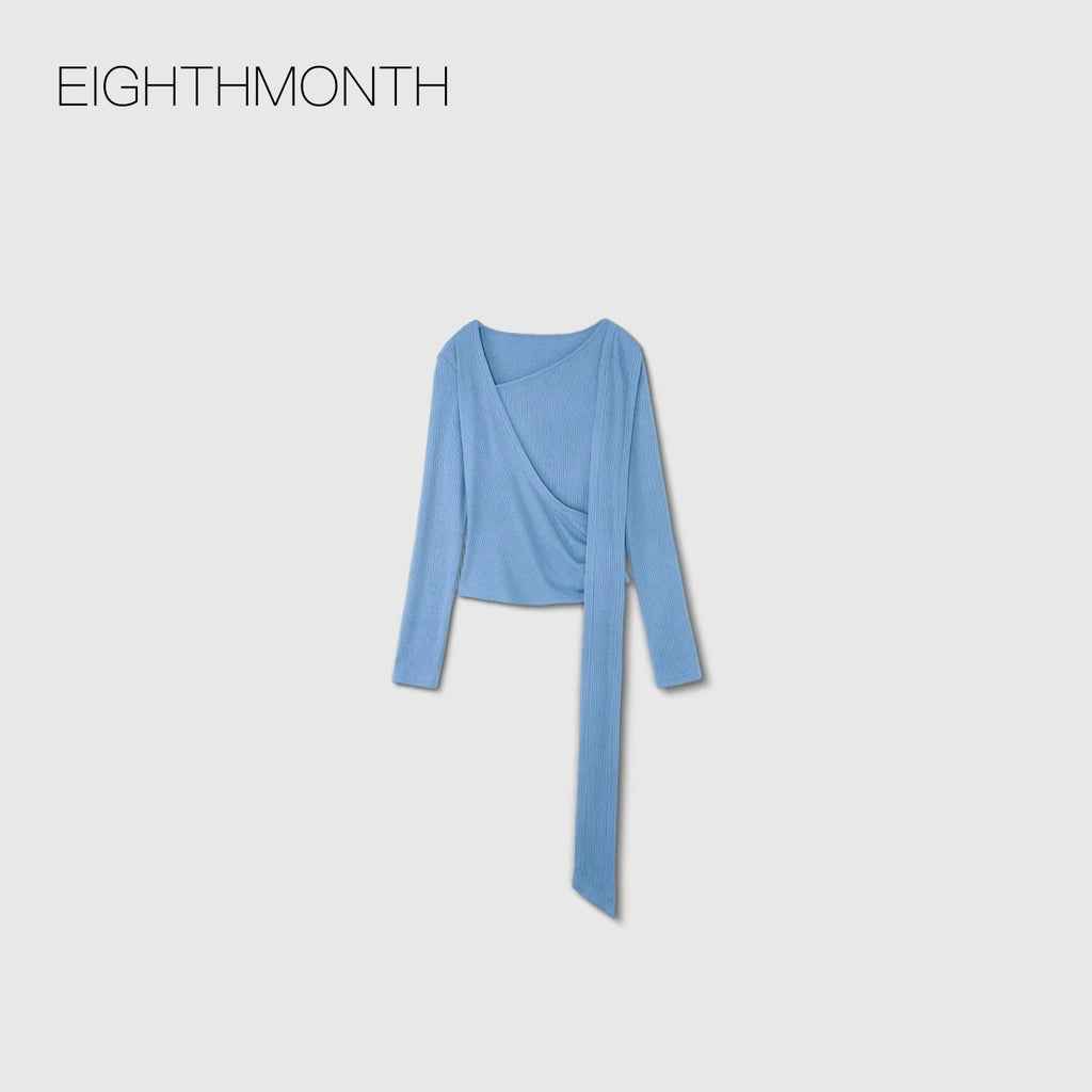 EIGHTHMONTH Skinny Neck Off Shoulder Slim Long Sleeves