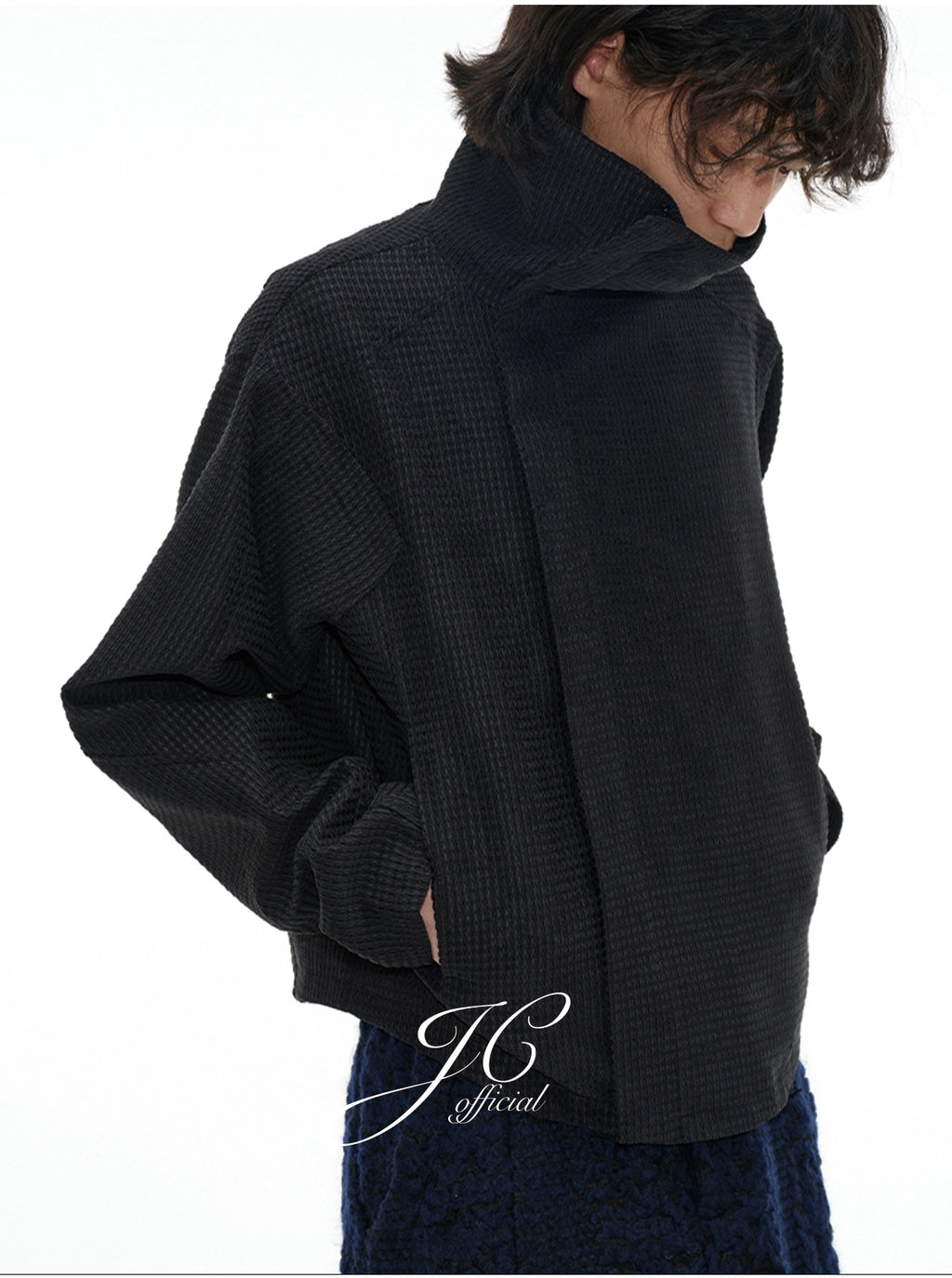 JCAESAR Slanted Zipper Twist Jacket