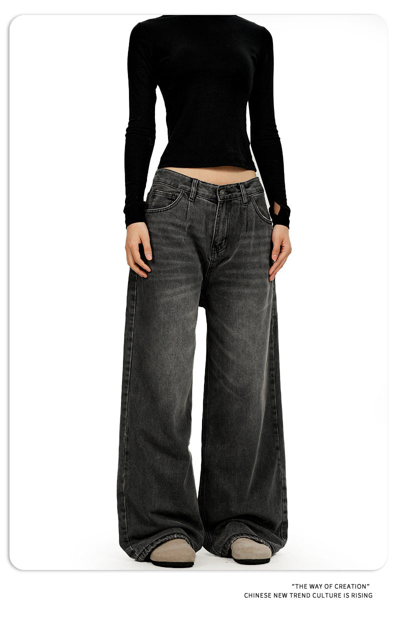 11KN Retro Old Polished White Velvet Straight Jeans
