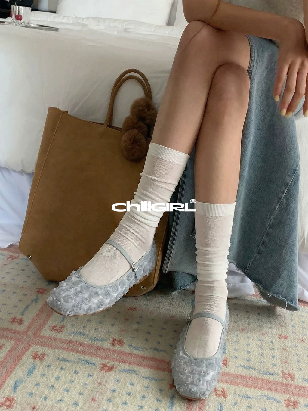 CHILIGIRL One-word Buckle Strap Flat-soled Shoes