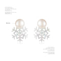 NO SOLUTION Dish Shell Snowflake Freshwater Pearl Stud Earrings