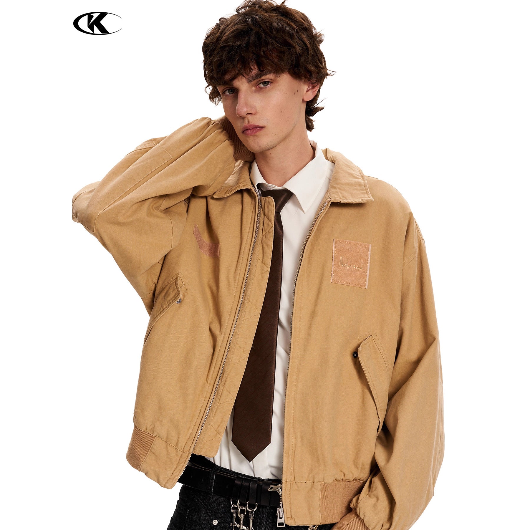 11KN Vintage Embroidered Loose Versatile Lapel Jacket