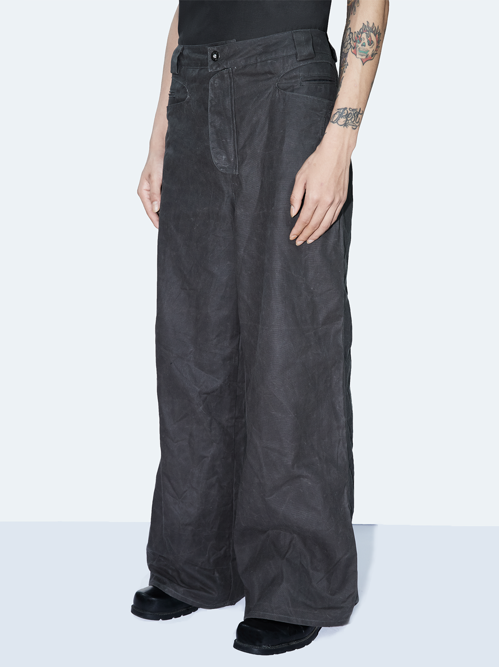 ETHEREAL PRODUCTION Oil Wax Retro Canvas Loose Casual Overalls