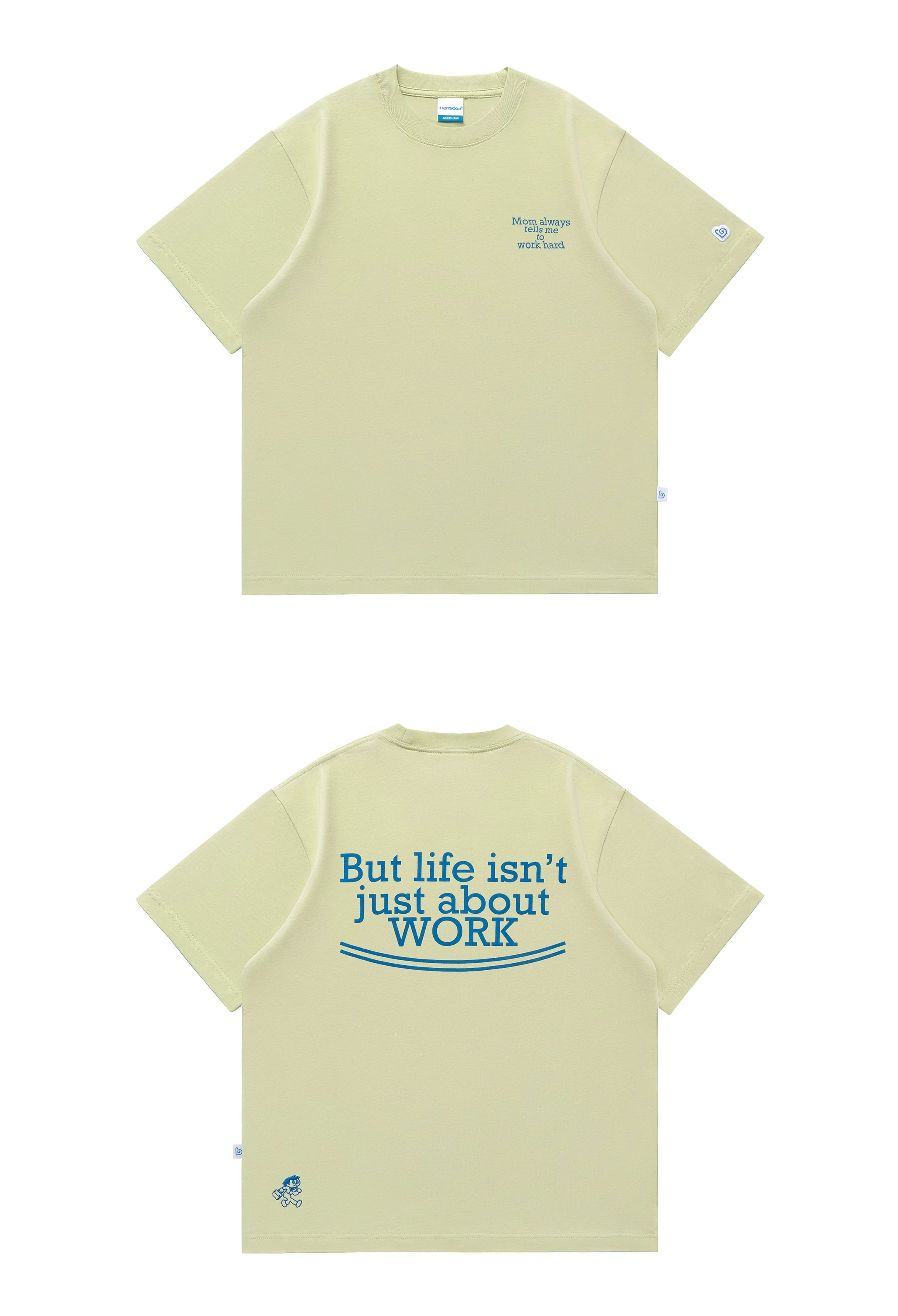 BENT IDEA Letter Print Casual Breathable Tee