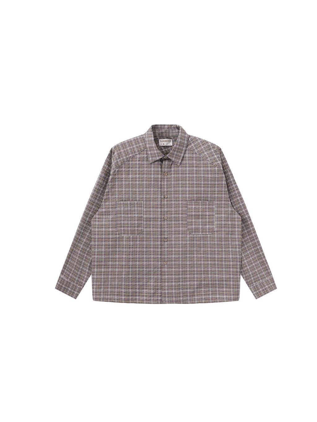 LIBERAFIT Seersucker Plaid Long-sleeved Shirt