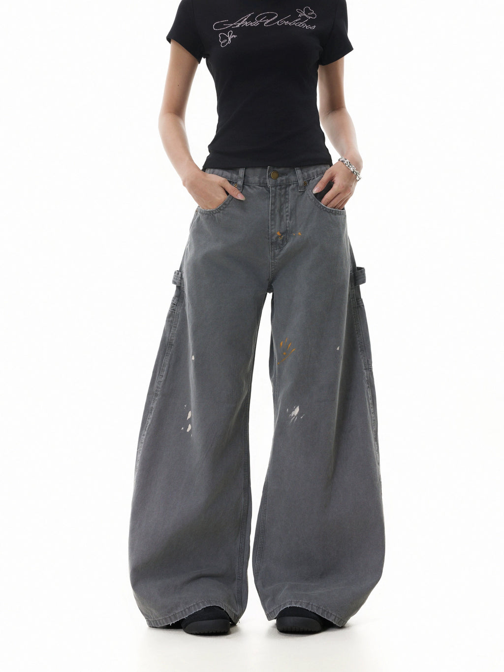 BTSG Retro Ink Splashing Point Scimitar Tooling Slacks