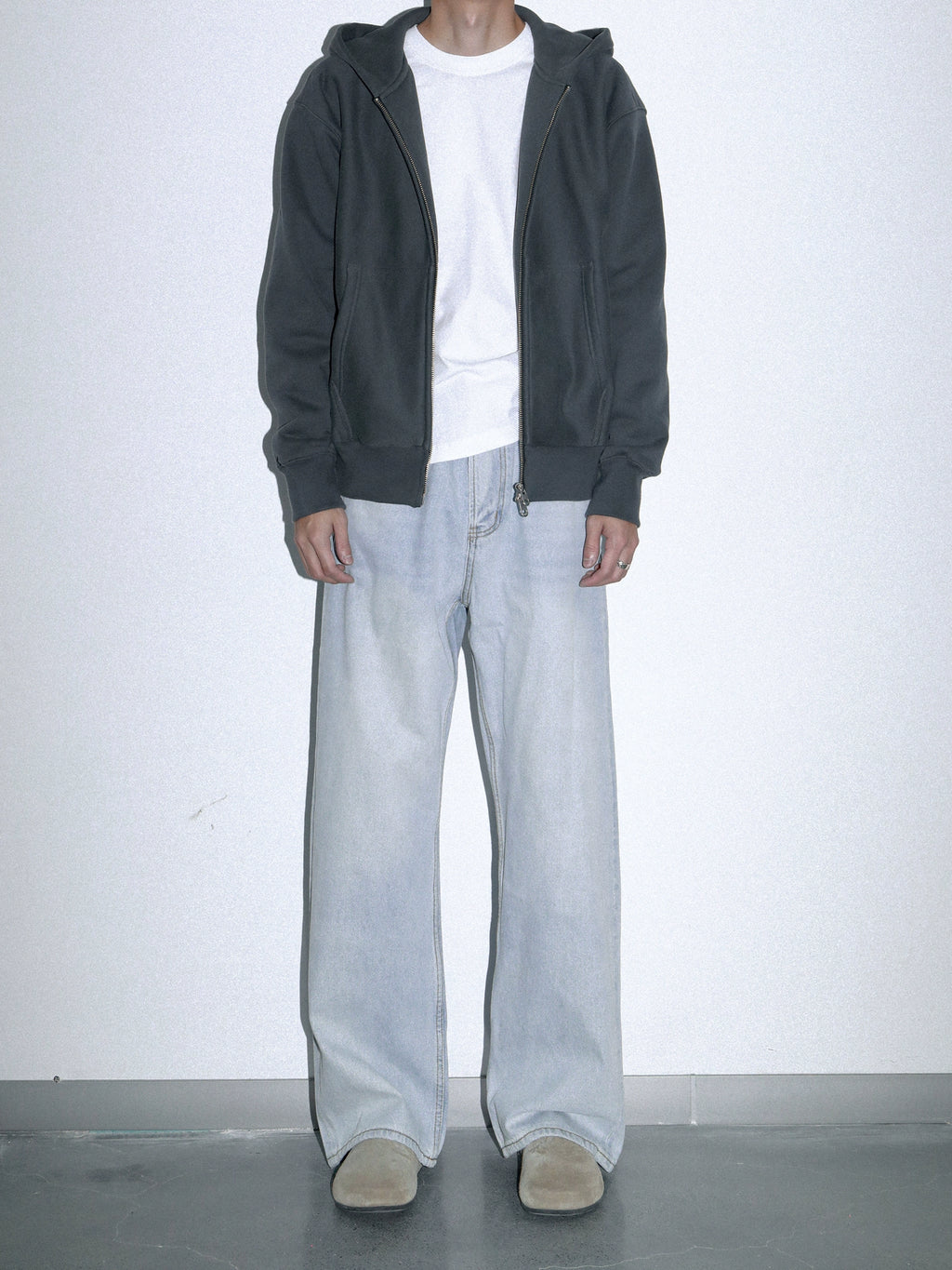 PLUS NO LOGO Casual Simple Zipper Hoodie Sweater