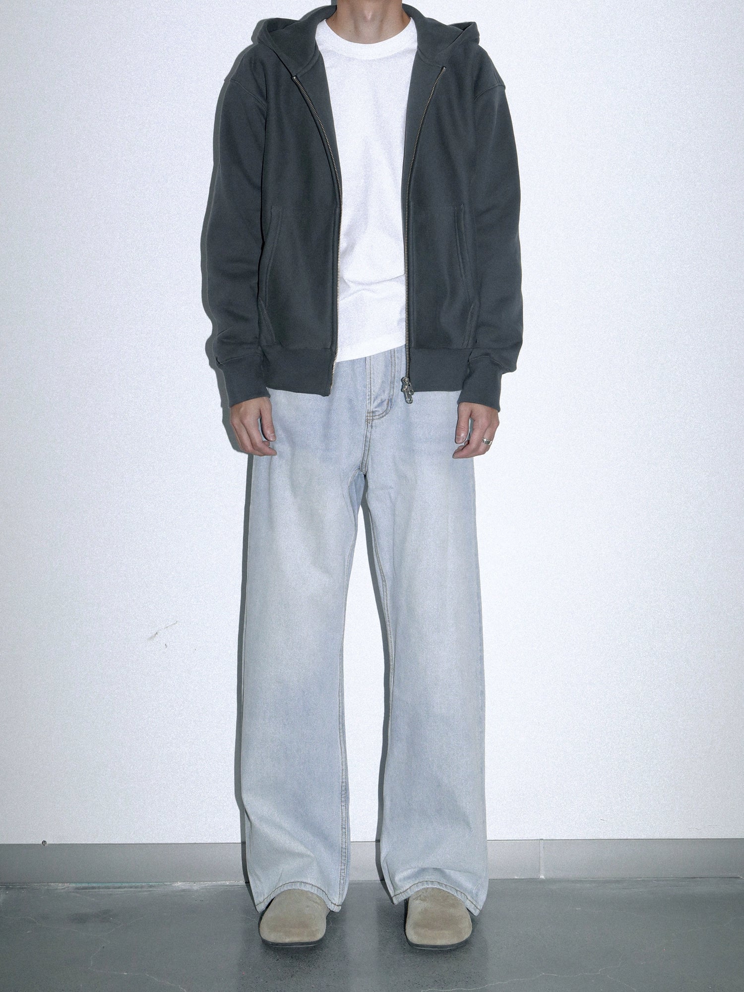 PLUS NO LOGO Casual Simple Zipper Hoodie Sweater