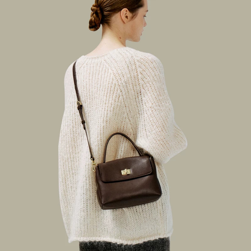 Avalea Soft Cowhide Portable Shoulder Messenger Bag