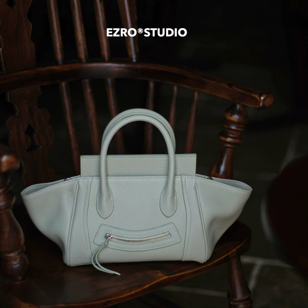 EZRO First Layer Cowhide Portable Messenger Bag