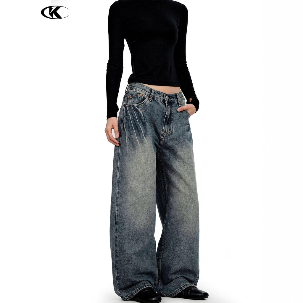 11KN Lightning Pattern Loose Wide-leg Floor Pants