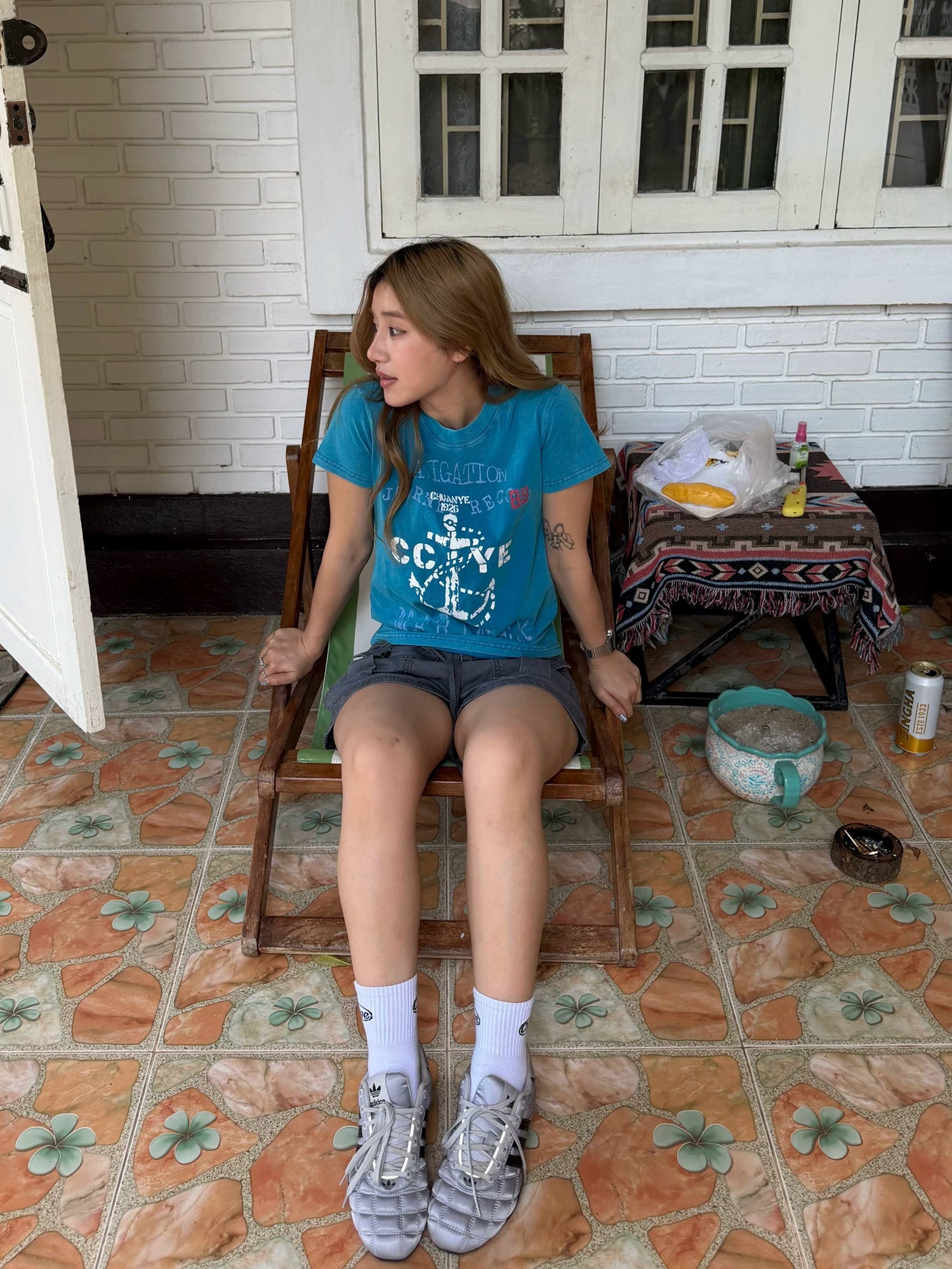 CCYE Anchor Old Print Front Shoulder Slim Tee