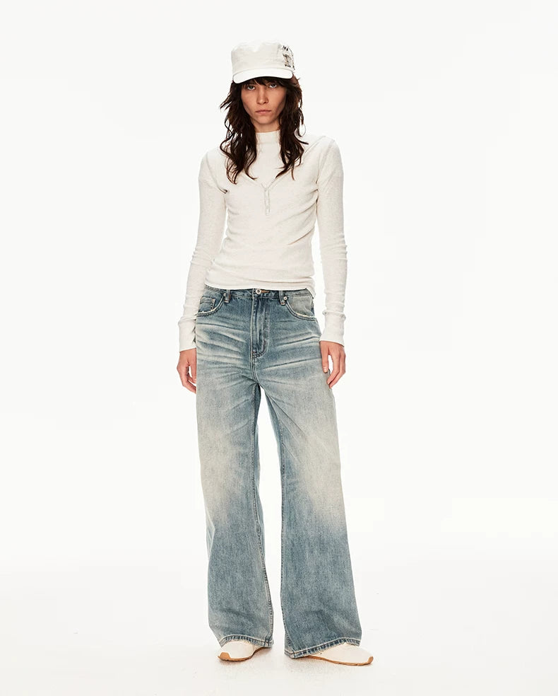 MADWITCH Worn Loose Straight Jeans