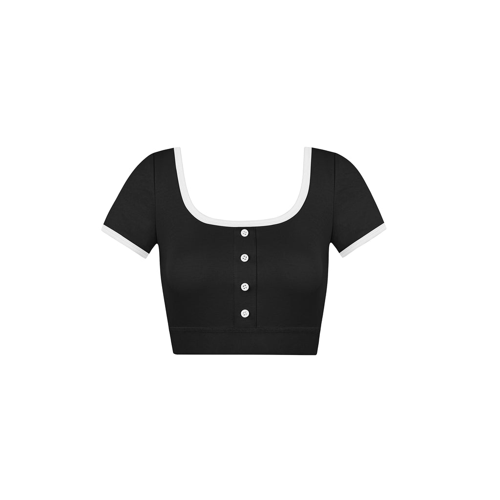 Jim Kennet Contrast U-neck Short Tee