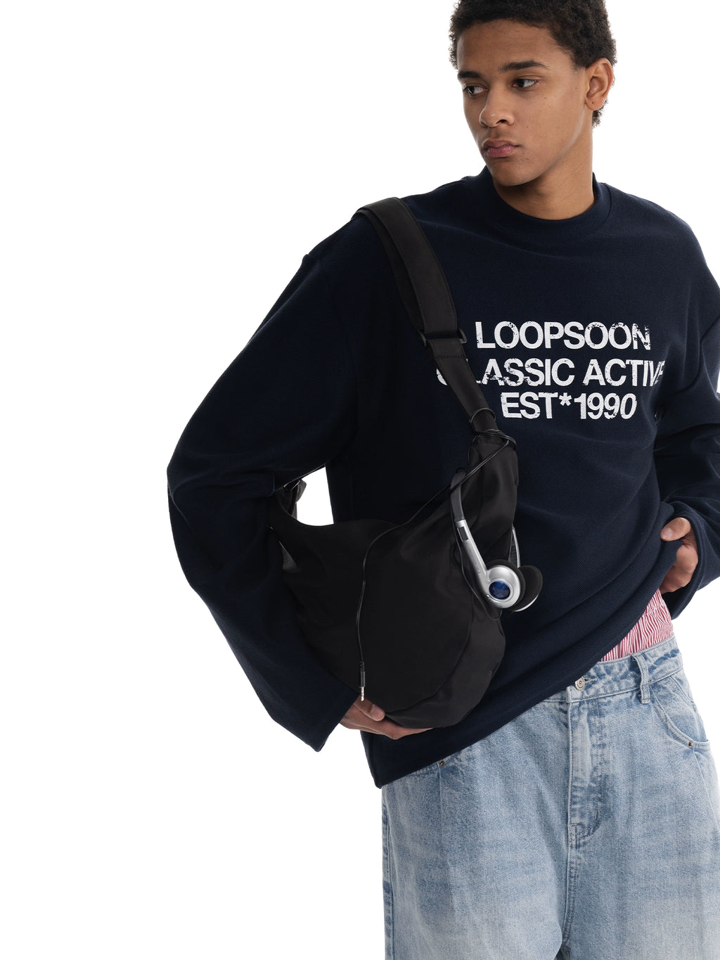 Loopsoon Crew Neck Sleeves Open Versatile Casual Long Sleeves