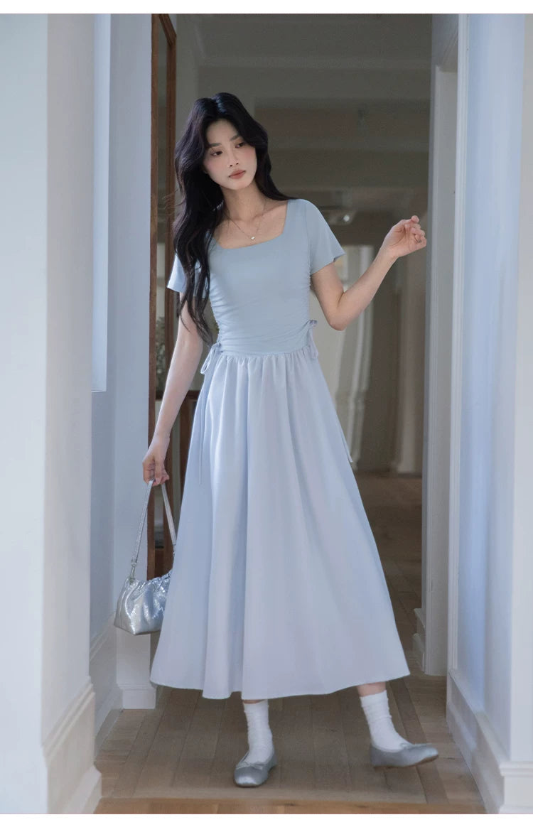 XUJING Square Collar Temperament Dress