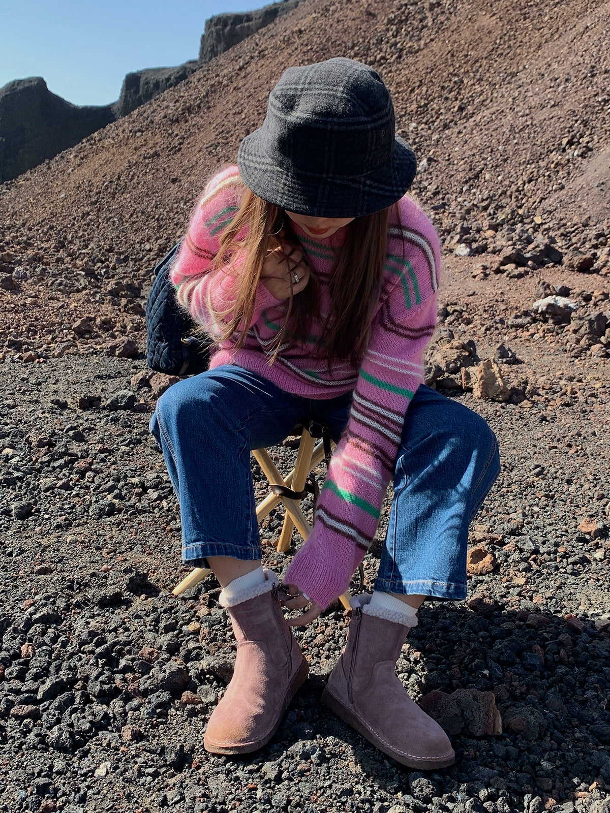 Milooey Retro Leather Mid-tube Snow Boots