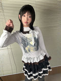 WEBBAR Bow Casual Long Sleeve
