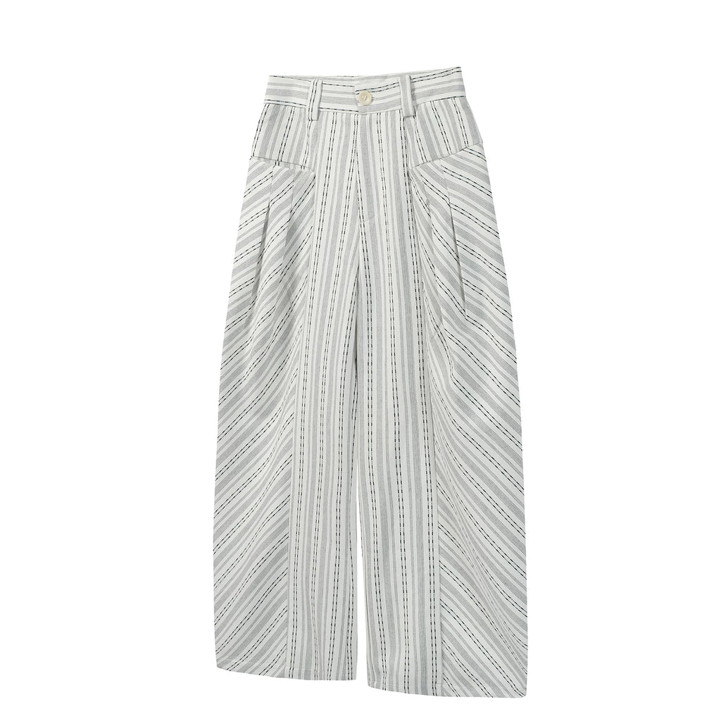 TZ Killer Striped Versatile Pleated Trousers