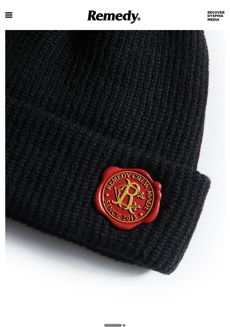 Remedy Badge Guochao wool hat