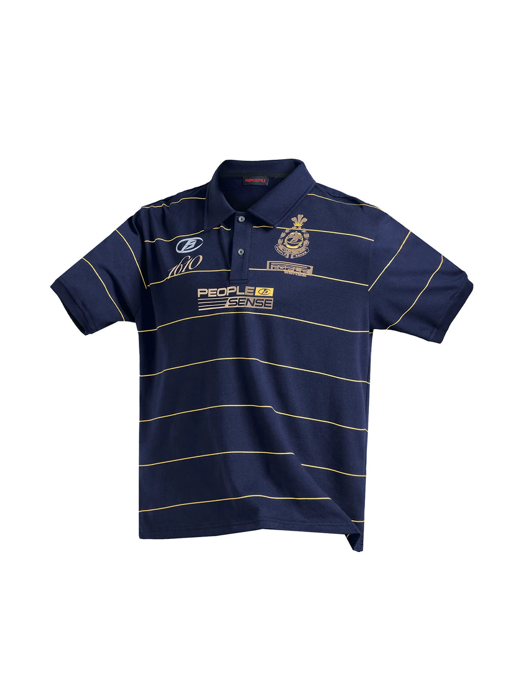 PEOPLESENSE Striped Quick-drying Breathable Badge Printed Tee