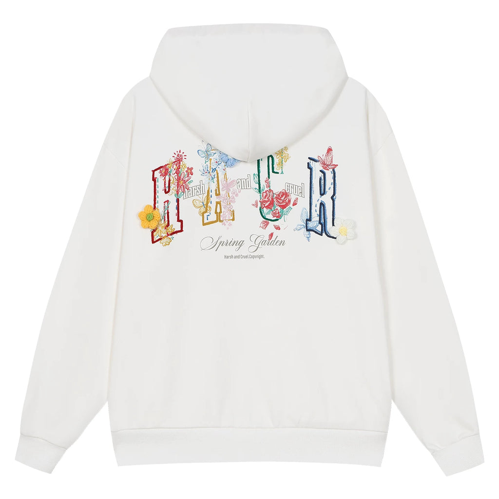 HACR Wool Flower Embroidered Hooded Sweater