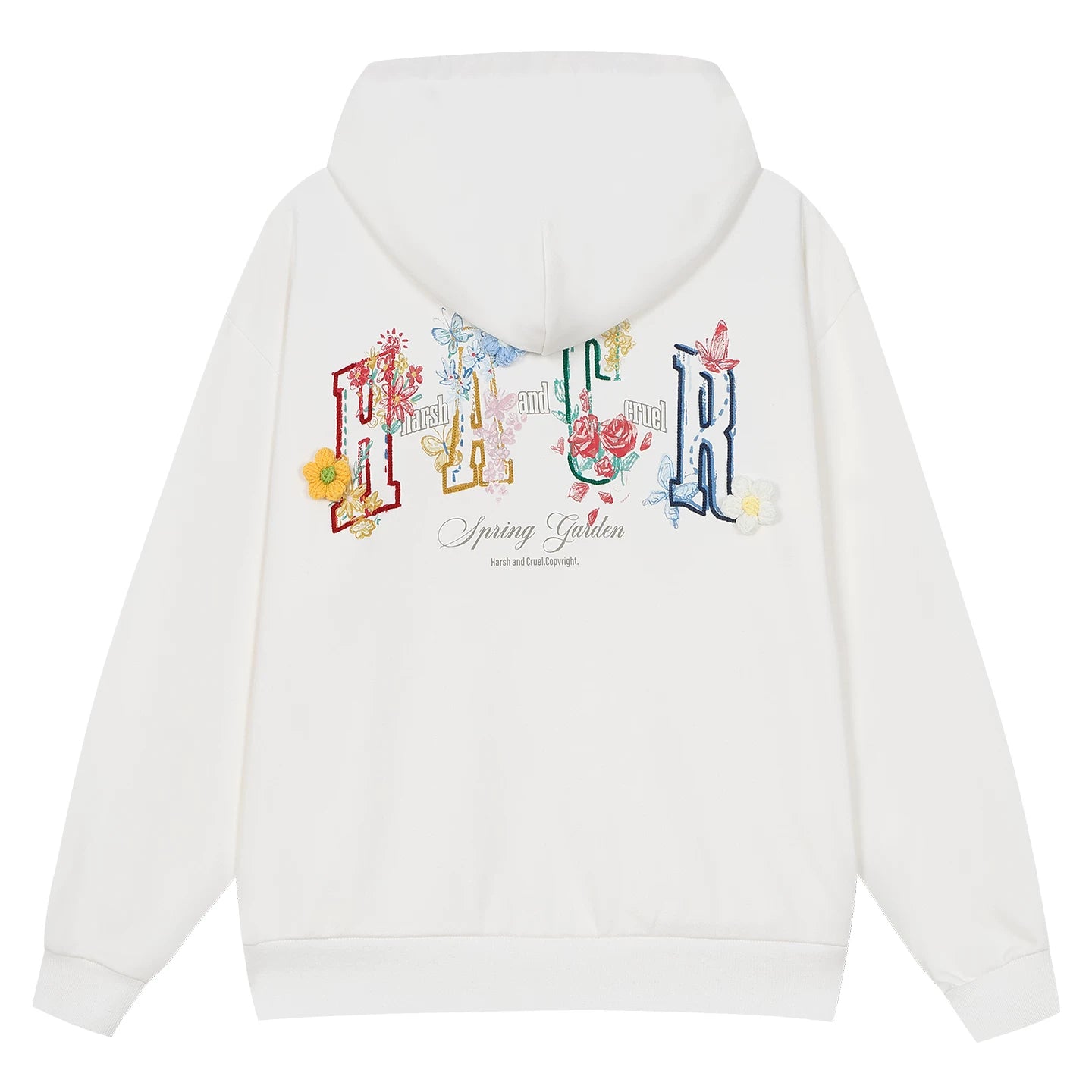 HACR Wool Flower Embroidered Hooded Sweater