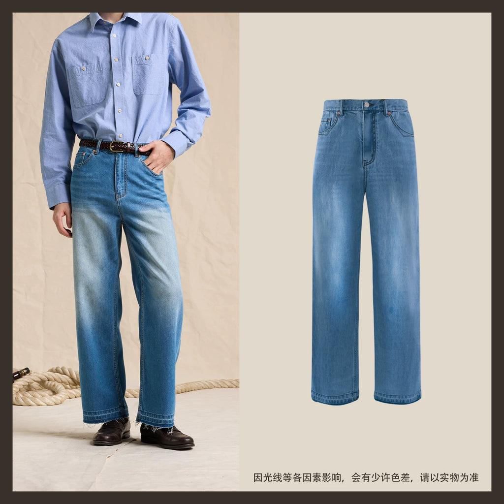 CULTUM High Waist Loose Straight Wide Leg Jeans